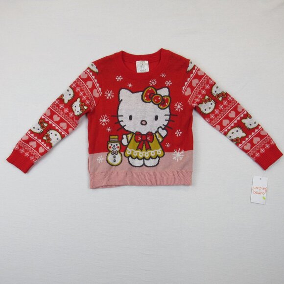 Hello Kitty Sanrio Jumping Beans Argyle Christmas Sweater Toddler Girl's Size 4 - Picture 2 of 10